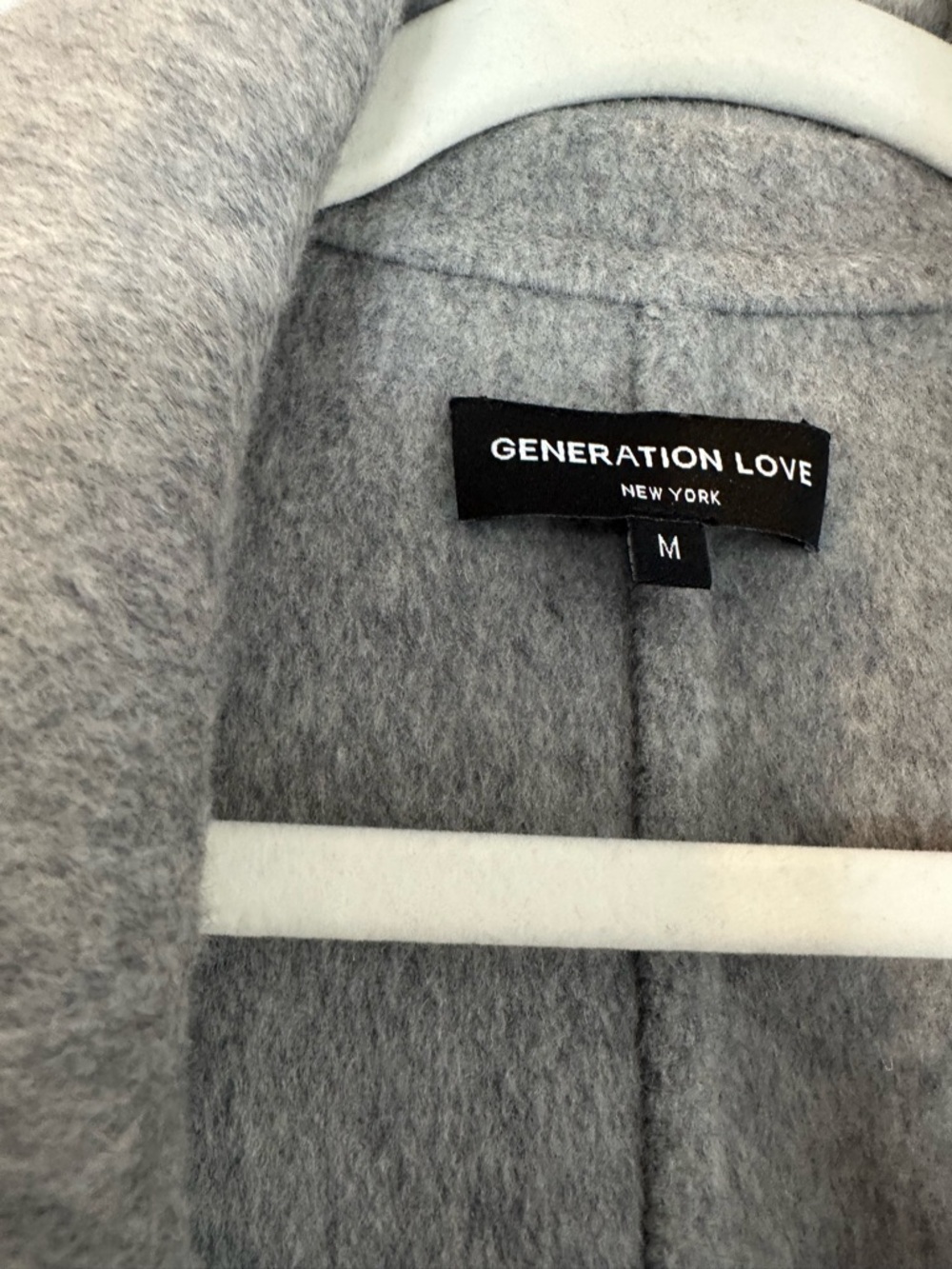 Generation Love Gray Double-Breasted Wool-Blend Trench Coat - Picture 3 of 4